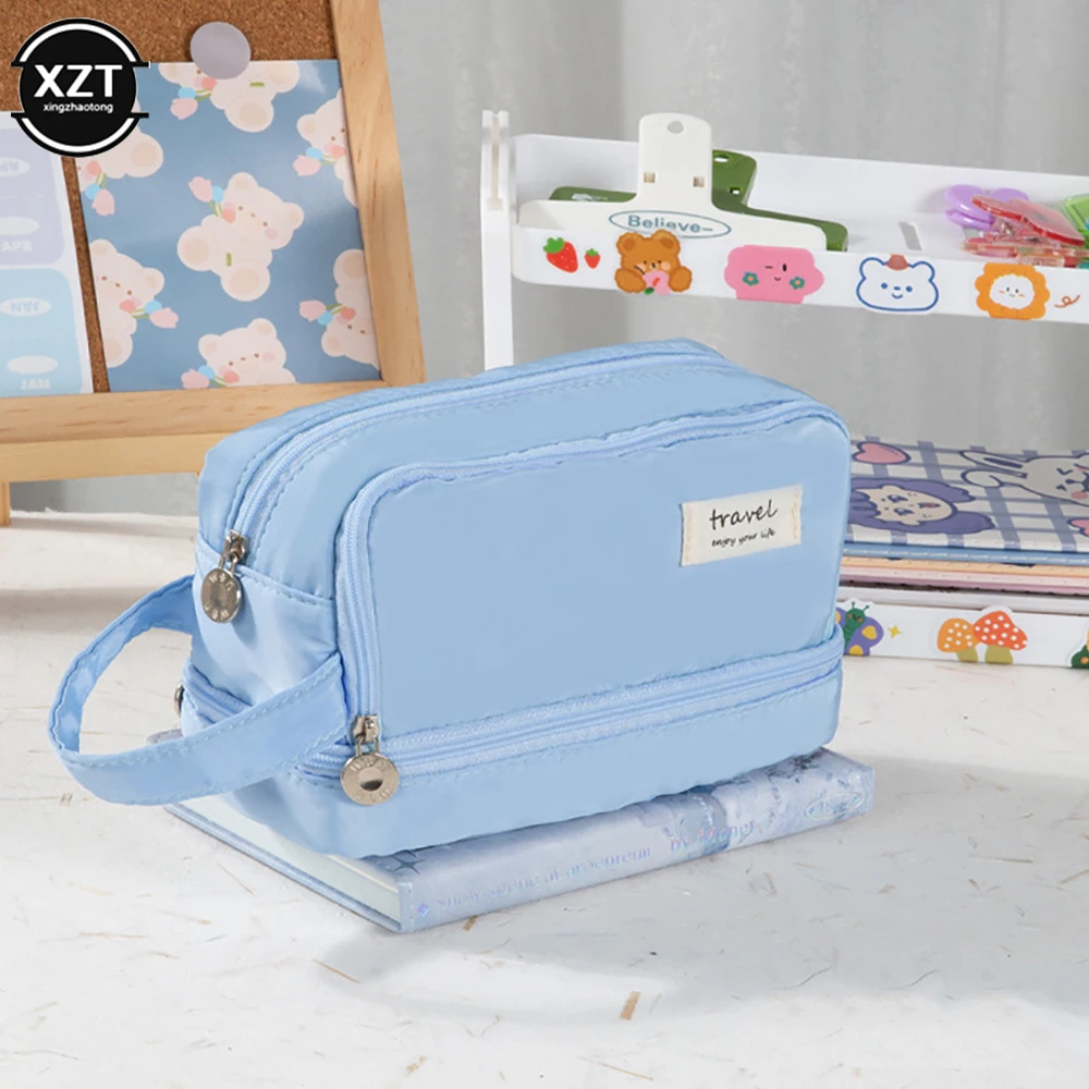 Large Capacity Student Pencil Bag Multi-layer Pencil Bag Multi-function Pencil Case School Office Tools Student Stationery Gift