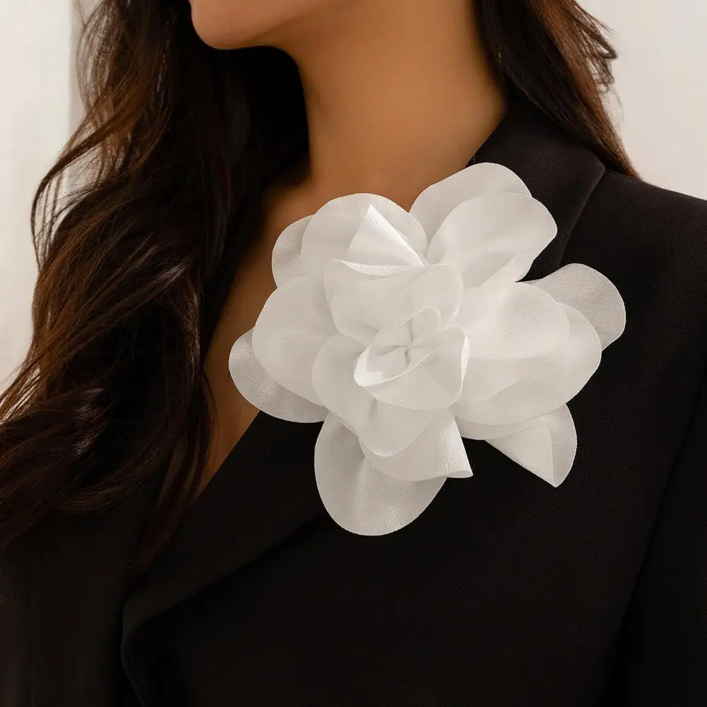 Suit Corsage Elegant Fabric Flower Corsage Brooch For Women Stylish Suit Coat Collar Pin Hat Scarf Dress Decoration Prom Party