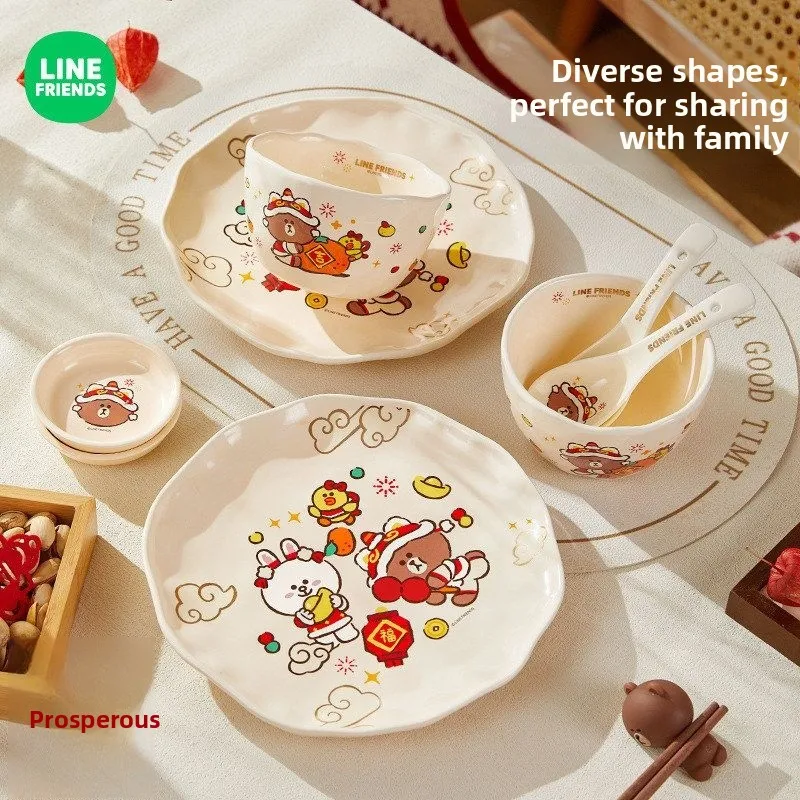 

Набор посуды с изображением бурого медведя: Новогодний, праздничный, рождественский, мультяшный набор из нержавеющей стали (миска, тарелка) для взрослых