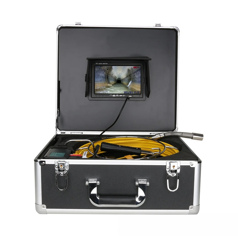 7 Inch HD 720P Pipe Inspection Camera Industrial Endoscope Sewer Drain Locator with Video Recording Audio for Plumbing System