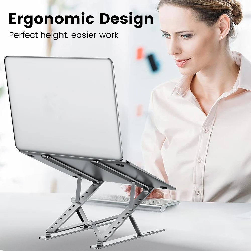 Portable Laptop Stand Aluminium Foldable Macbook Pro Air Support Bracket Adjustable Notebook Holder Tablet Base For PC Computer