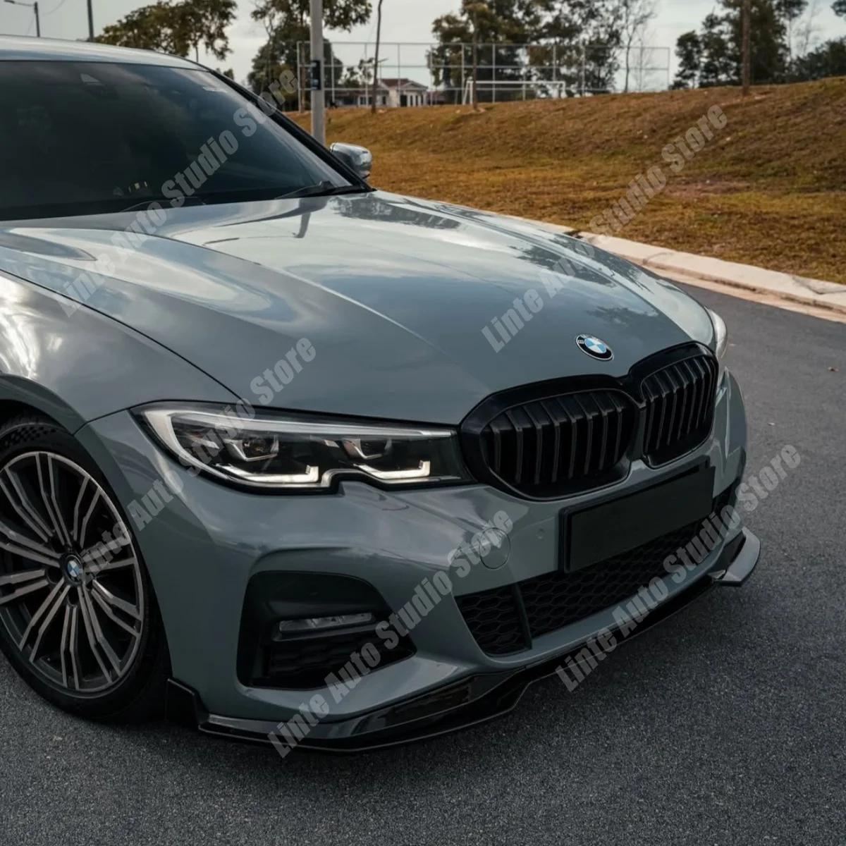 For BMW 3 Series G20 G21 M Sport 2019 2020 2021 2022 Gloss Black Front Bumper Lip Splitter Spoiler Exterior Upgrade Accessory