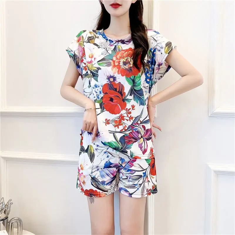 Japanese Vintage Flower Shirts and Pants Elegant Suits Women Two Piece Sets Loose Casual Outifits Summer Beach Boho Aesthetic