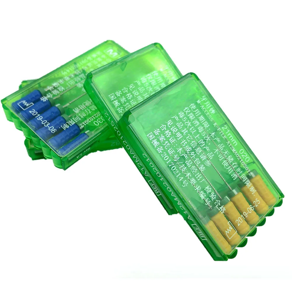 5 صناديق الأصلي Dentsply قناة الجذر K الملفات قابلة لإعادة الاستخدام 21/25 مللي متر قناة الجذر الأسنان إندو K-ملف Mallefer الوصول استعادة الأسنان