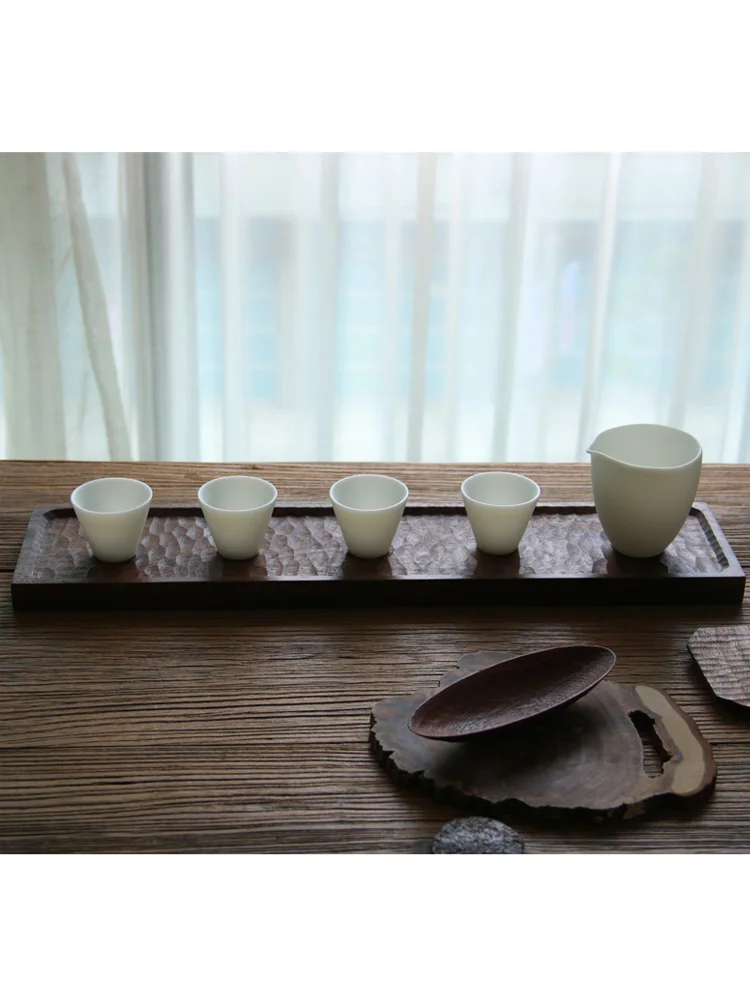 

Handcrafted Black Walnut Wooden Tray Rectangular Dinner Plate Tea Set Vintage Style Japanese Design Home Use Food Safe Woodcraft