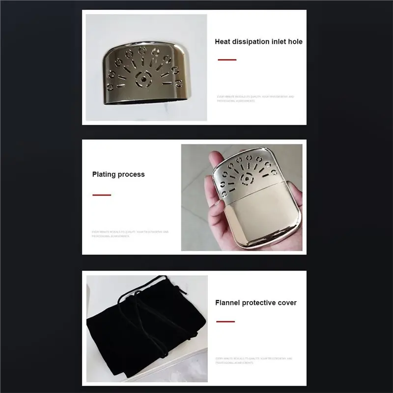 Для рыбалки, кемпинга, пешего туризма, зимы, улицы, портативная металлическая грелка для рук с чехлом, мини-карман, теплая