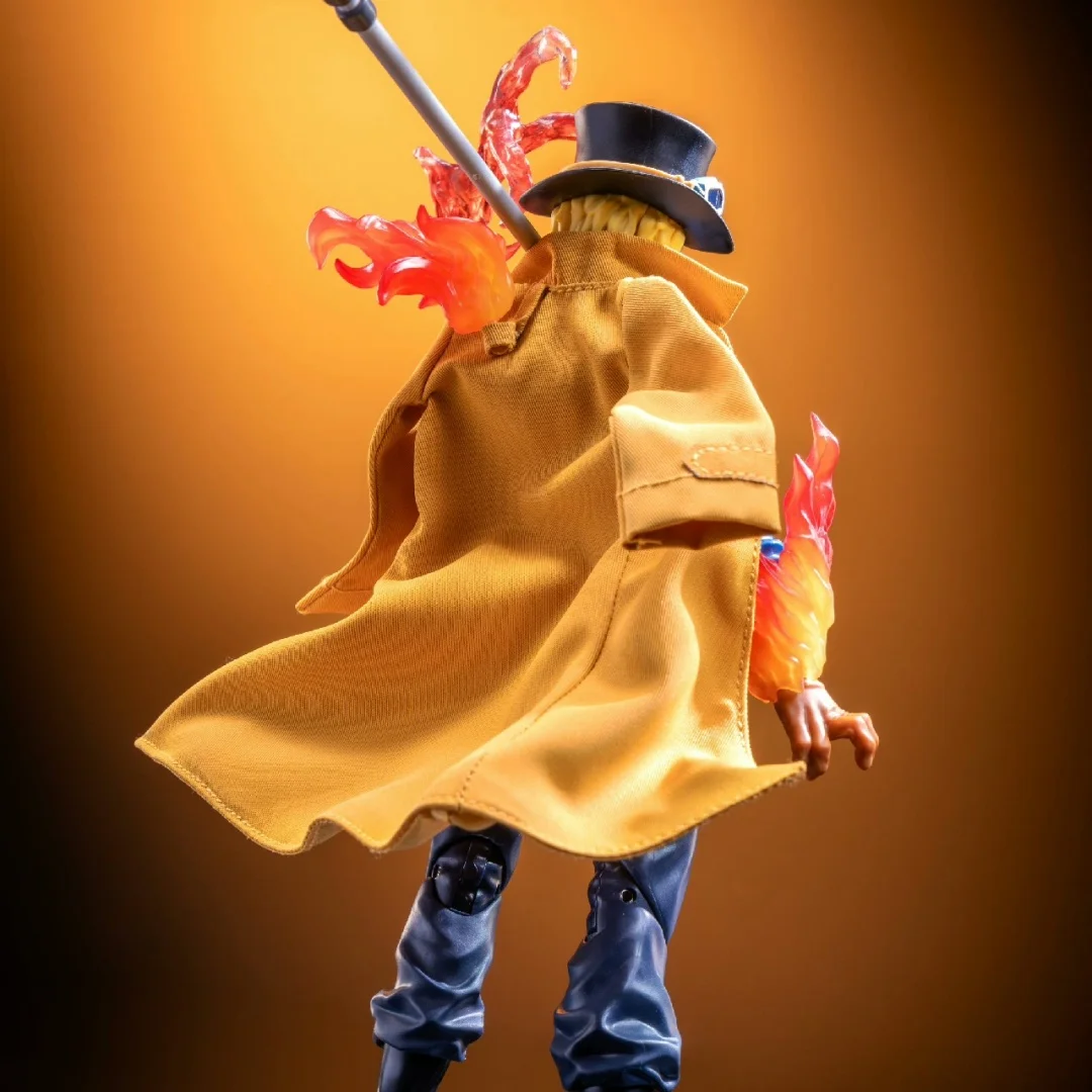 One Piece SHF Anime Handmade Sabo Tailored Generation Schwarzer langärmeliger Umhang mit integriertem Eisendraht ist für 1/12 Spielzeuge geeignet