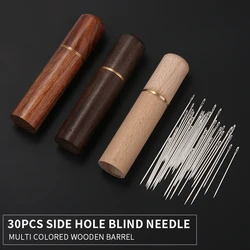 1/25/30PCS Large Eye Stitching Needles,  Big Eye Hand Sewing Sharp Needles Embroidery Thread Needle with Wooden Needle Case