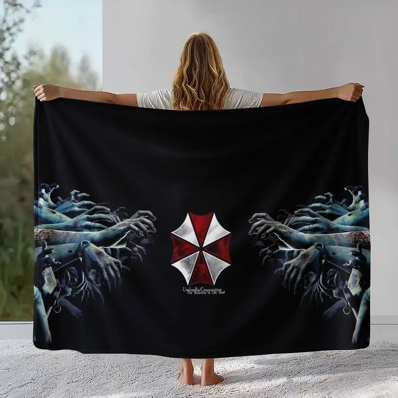 Vintage Game R-Resident Evil Leon Soft Flannel Throw Blanket,Cozy Blanket for Bed,Sofa,Living Room,Picnic,Camping,Home Decor