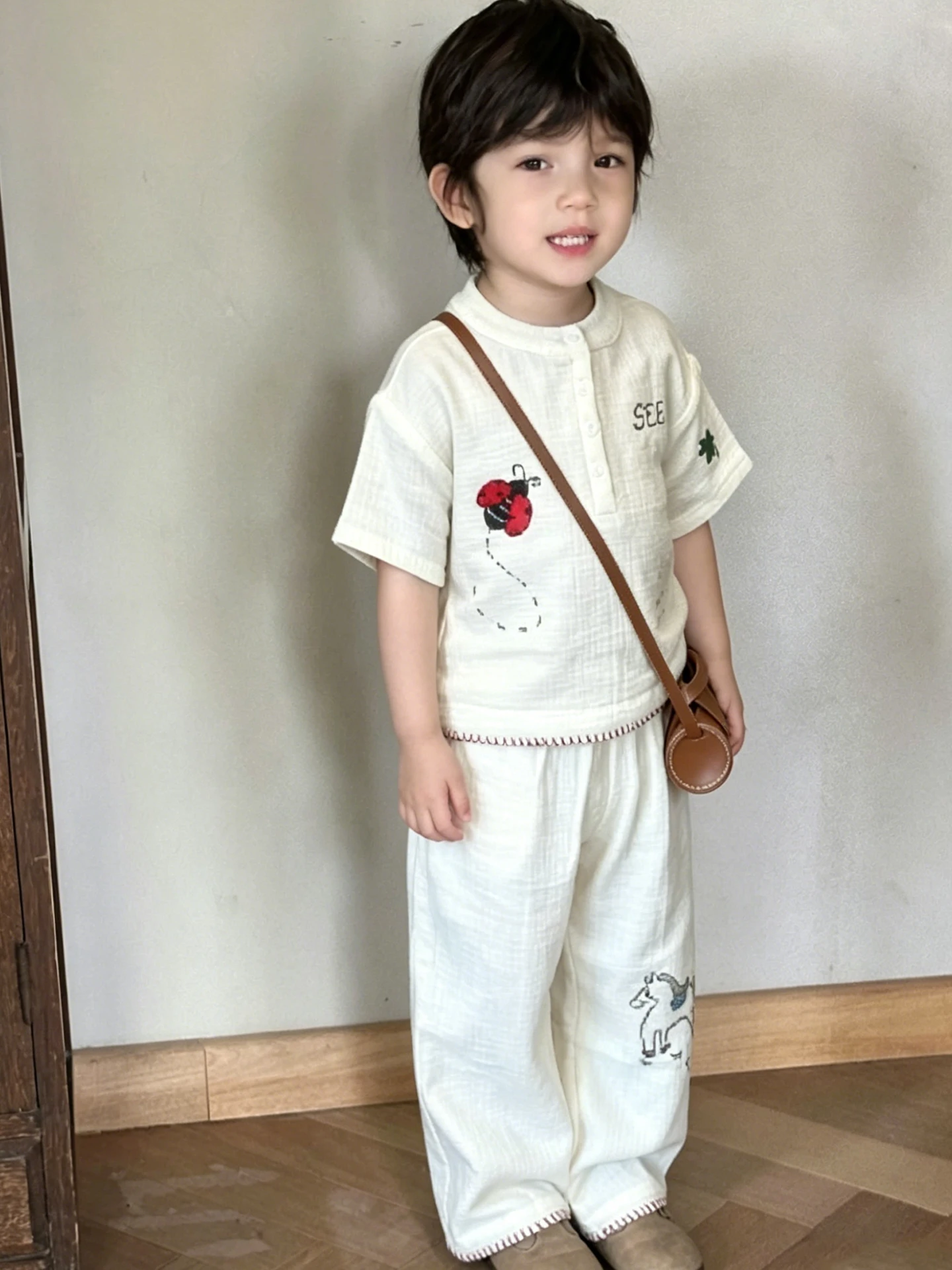 completo-estivo-per-bambini-t-shirt-leggera-a-maniche-corte-e-pantaloni-lunghi-anti-zanzare-set-casual-due-pezzi-per-neonati-e-bambini