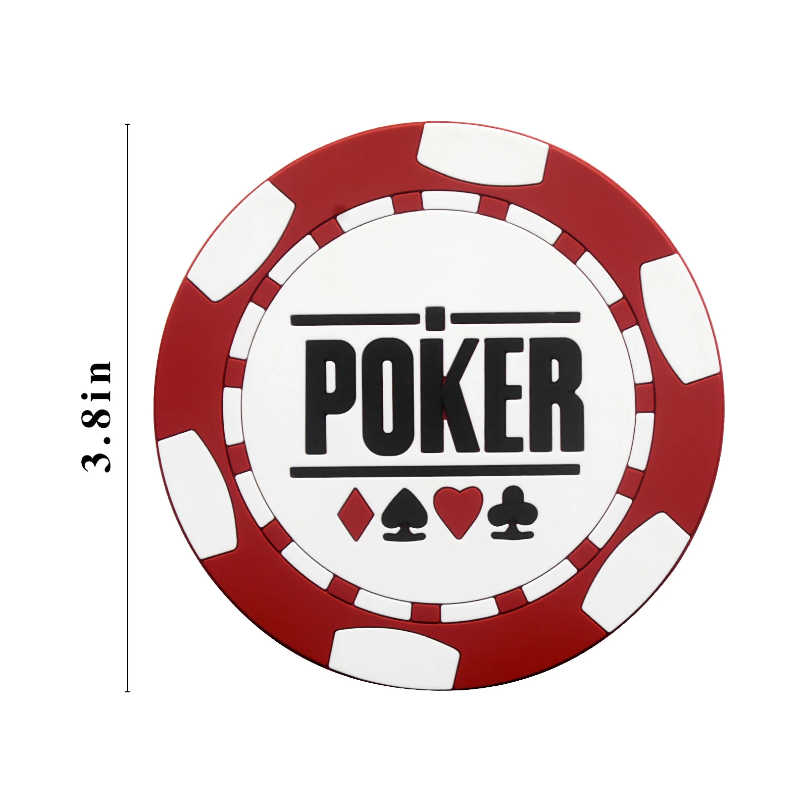 Casino Poker Coasters 4 Pack with Thermal Insulation and Anti-Slip for Drinks – Casino Theme Fun Poker Coasters for Home Bars