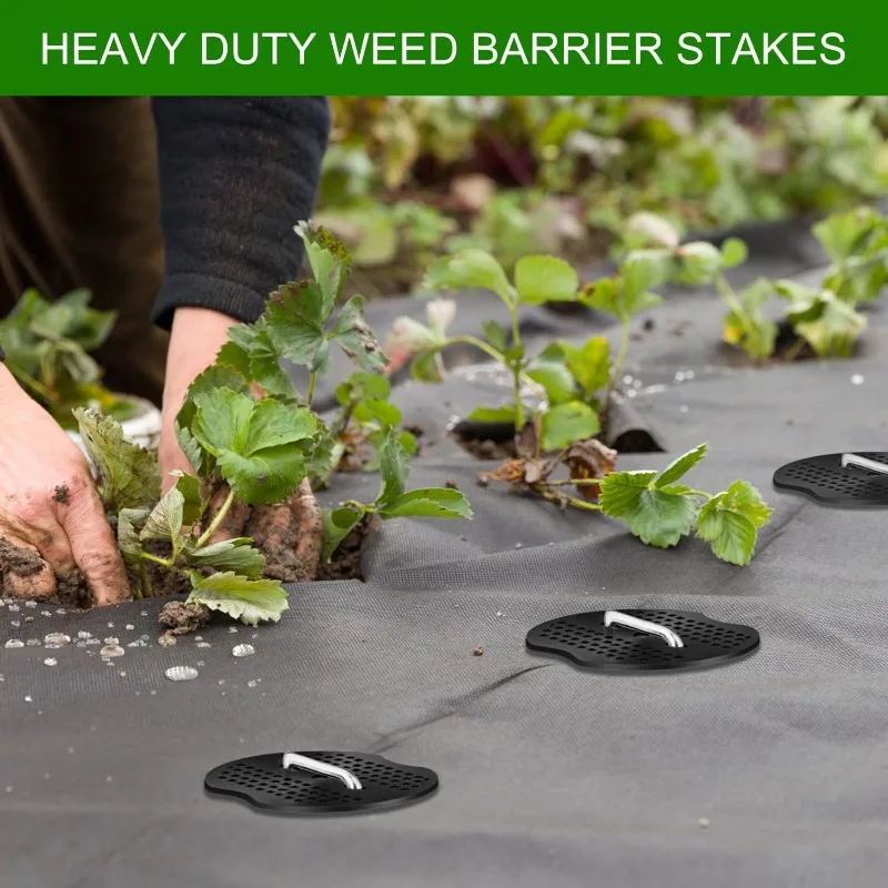 Picture 4: U-Shaped Garden Staples Landscape Pins Ground Pegs for Weed Barrier Fabric Sod Tent Lawn Yard Securing Spikes Anchoring Stakes
