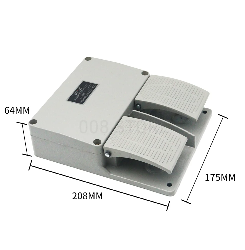 

Foot switch YDT1-16 aluminum shell gray double pedal switch 380V 6A double core with silver contact machine tool