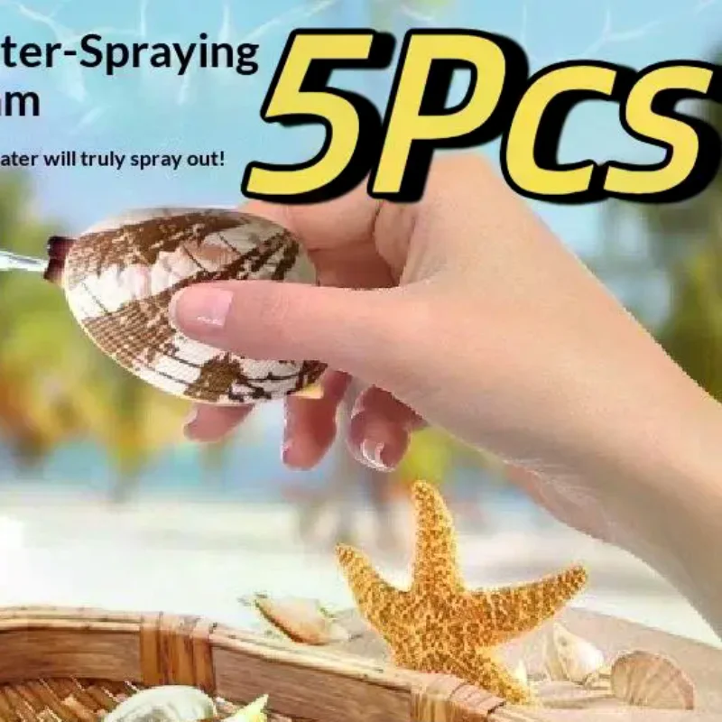 5PCS Water Spraying Clam Toy Flower Armor Prank Shell Decompression Toy For Kids