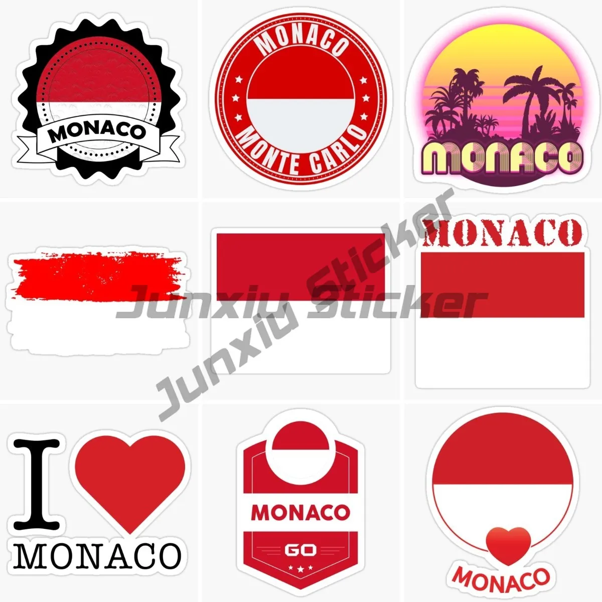 

Monaco Map Sticker Vinyl Car Stickers for Auto Motocross Racing Laptop Helmet Trunk Self Adhesive Decal