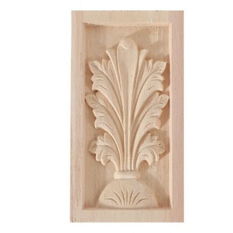 Wooden Appliques for Furniture Home Decoration Accessories Antique Onlays Moulding Wood Decals for Wall Wood Figurines for Decor