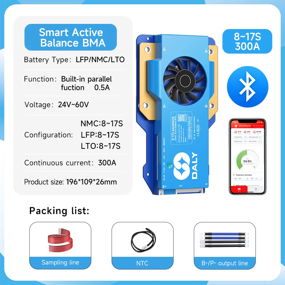 DALYBMS 250A 300A 400A 500A DALY BMS Smart BMS 4S 12V 8S 24V 1A Aktiver Balancer BMS für LiFePO4 Lithium-Ionen-Batterie RS485 CAN