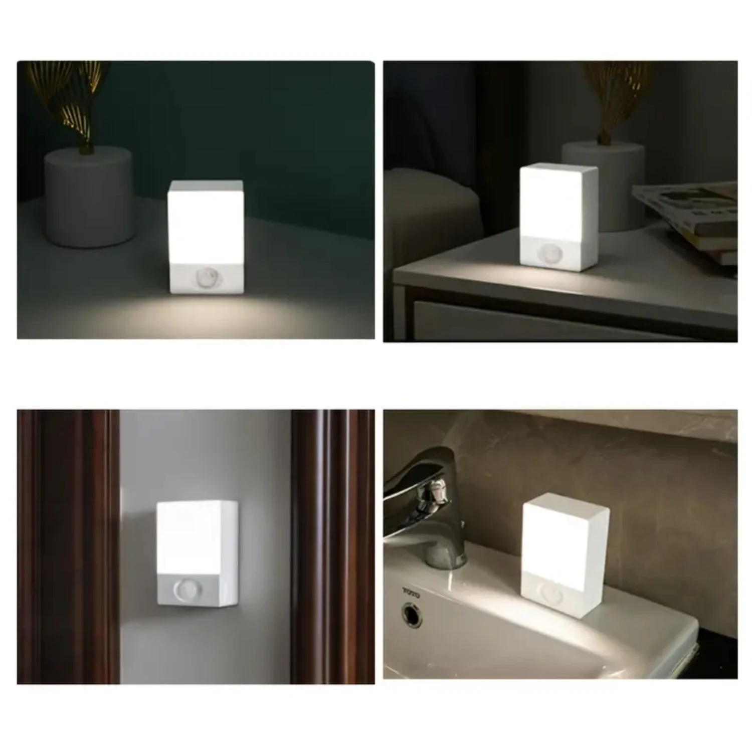 Crib Sensor Light LED Night Light Corridor Bathroom Children's Room Wake Up Bedside Atmosphere Light Human Body Sensor Light, US