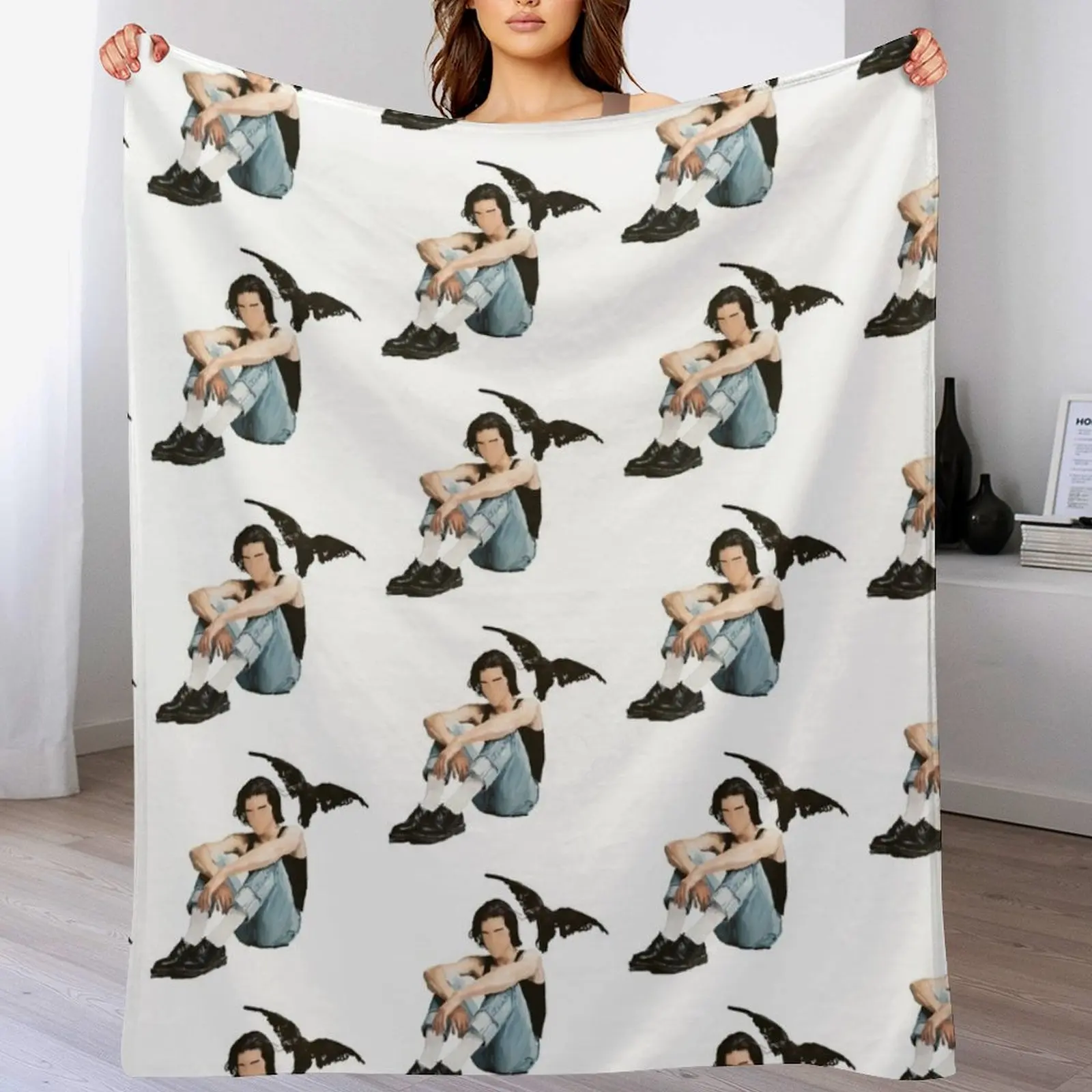 

Conan Gray Kid Krow Album Cover Design Throw Blanket Versatile Cozy Throw Blanket for All Occasions