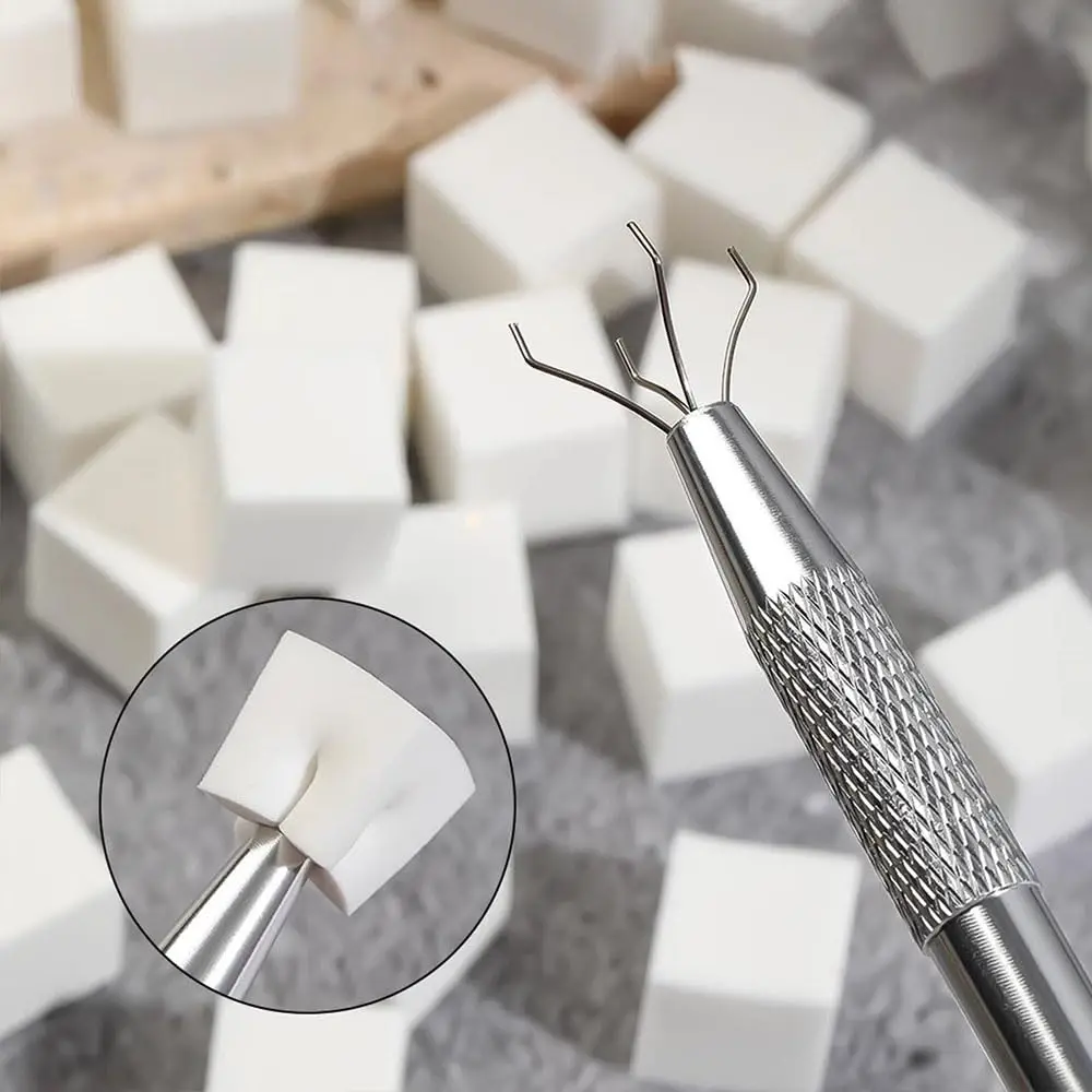 50個入りスクエアネイルアートパットパットスポンジ+1本のグラブペンセットネイルツールフレンチチップグラデーションデザインジェルポリッシュネイルブラシオンブレネイル用品