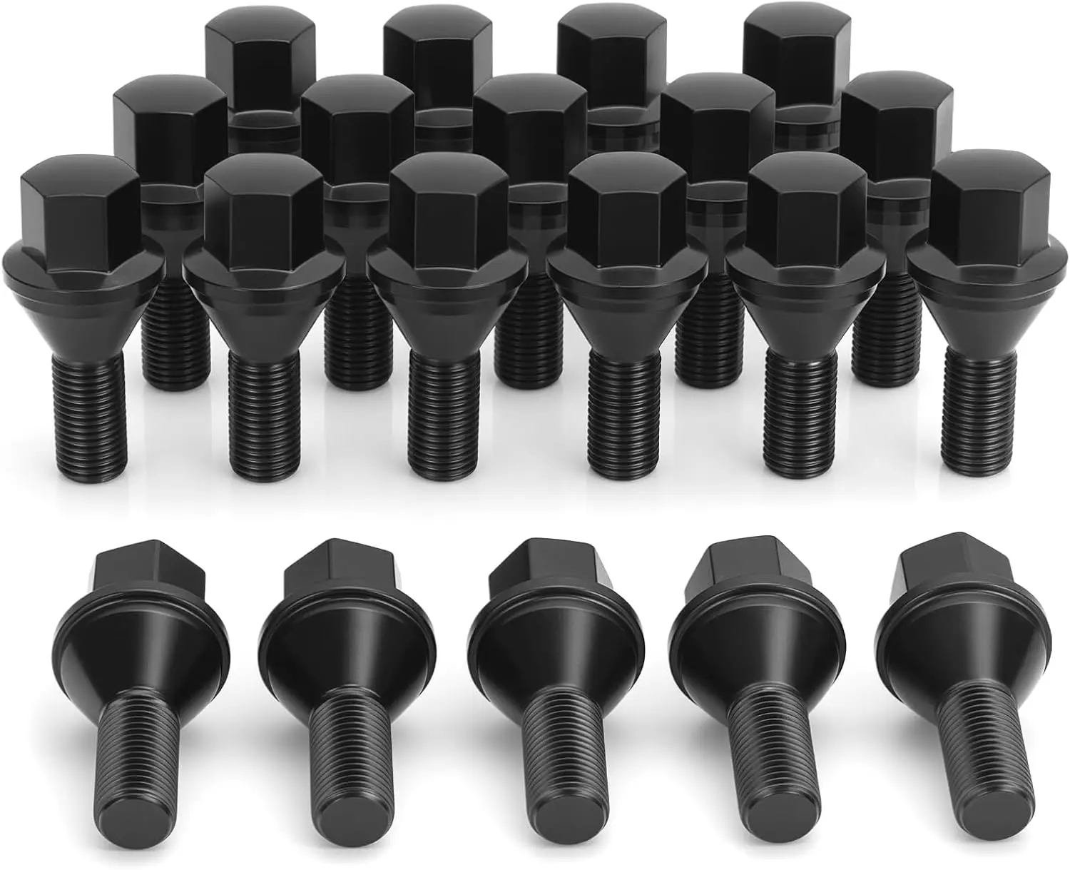 

12x1.25 Lug Bolts, Black OEM Wheel Studs Nuts Fit 2015-2025 Jeep Renegade, Set of 20 One-Piece Design Wheel Lug Bolts Compatible