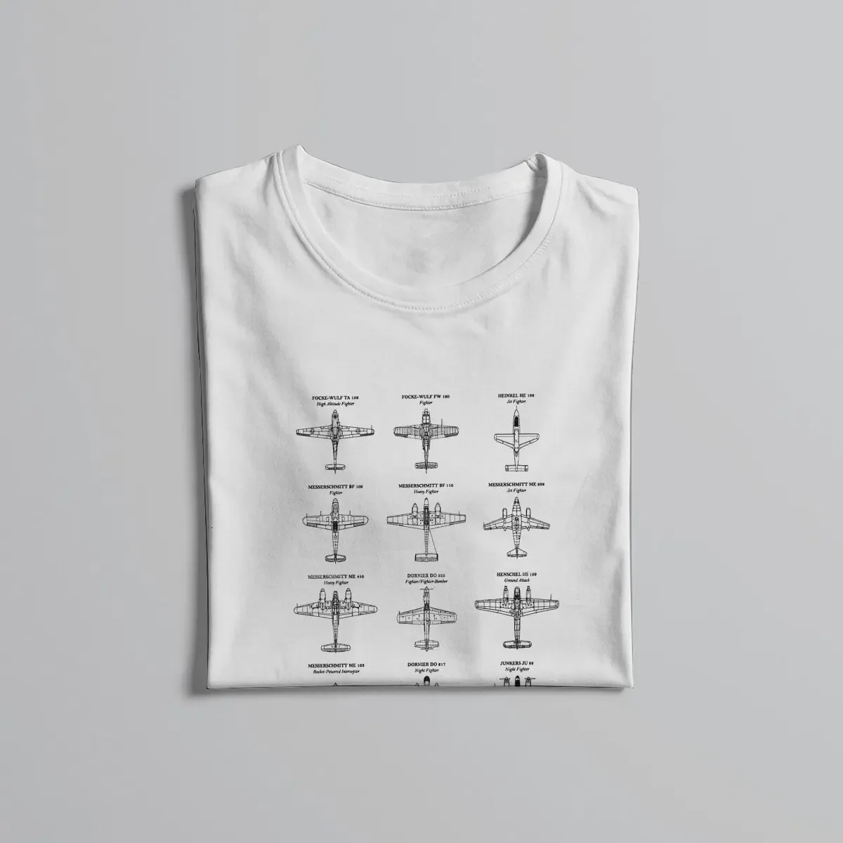 طائرات رجالية ألمانية من WW2 ، حبيب طائرة ، جرنج ليفي ، ياقة دائرية ، تي شيرت هاربوكسي