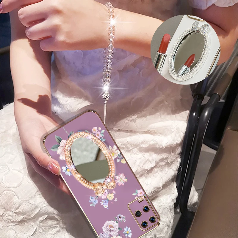 

A54 Нежный цветочный браслет с покрытием для телефона для Oppo A54 A53 F25Pro A94 F19Pro A38 A32 A57E A57 A60 A55 A58 A54S A83 A77 Cover