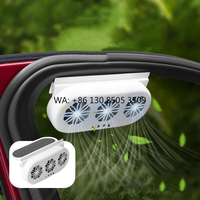 

Solar Powered Car Exhaust Fan for Window Ventilation and Air Circulation Cooling Energy Efficient Car Fan