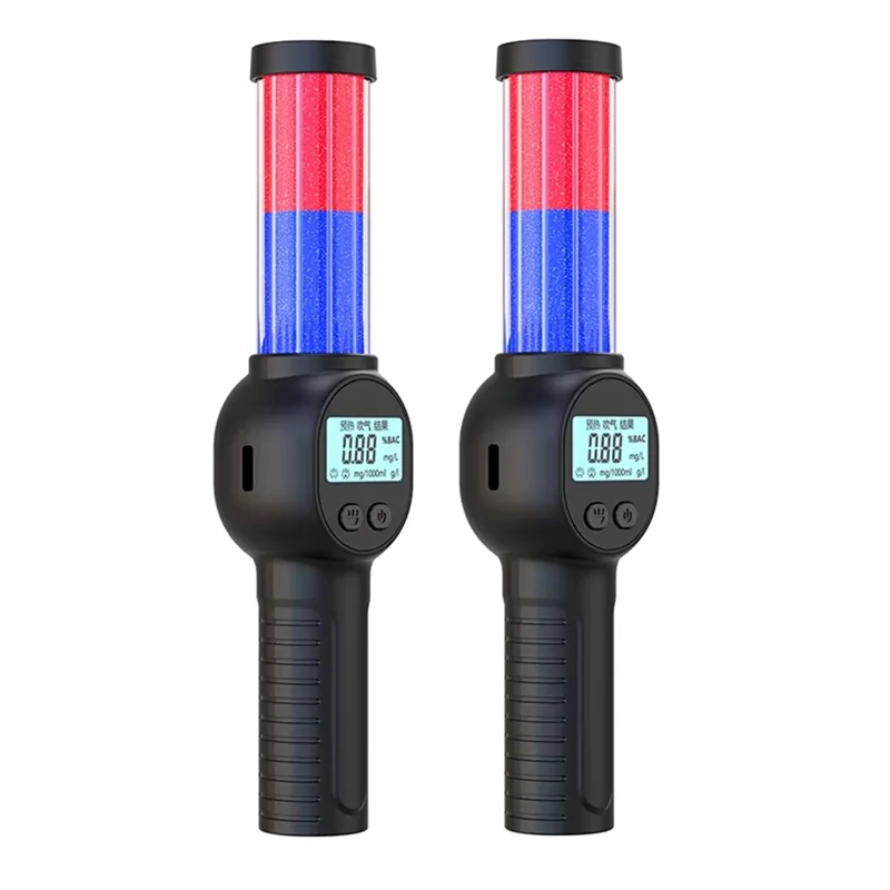 SUNRI-Handheld Digital Breathalyzer Rechargeable LCD Display Professional Alcohol Tester With LED Non-Contact Alcohol Detector