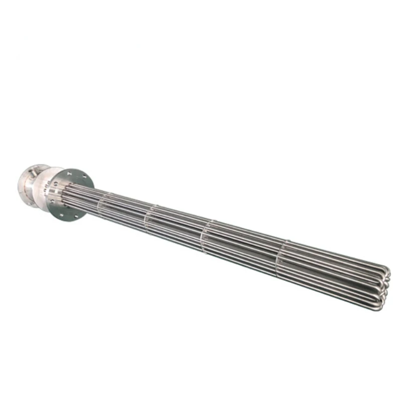 

Electric tubular immersion heater heating element for oil