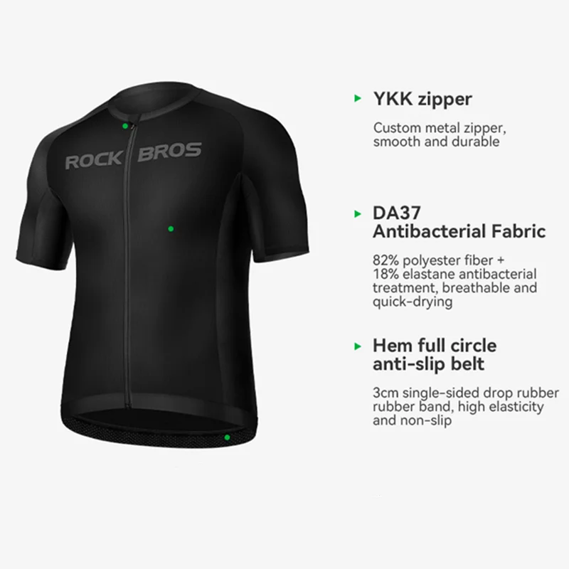 ROCKBROS Cycling Bicycle Jersey Men Women Summer Bike Jerseys Sport Clothing Spring Quick Dry Breathable Short Sleeve Clothing