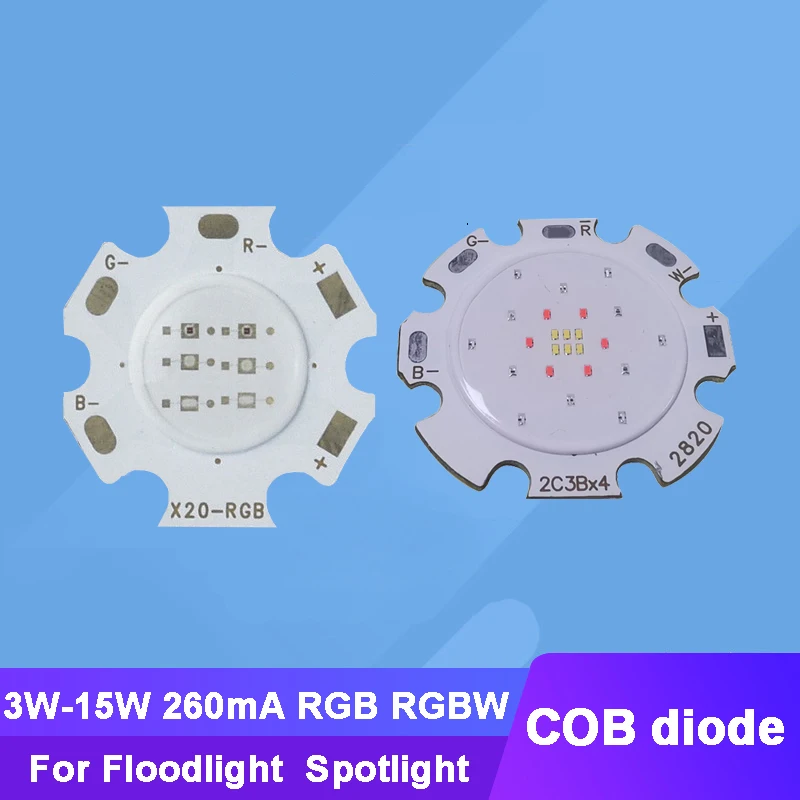 Input 260mA 3W - 12W RGB RGBW LED COB Light + Star Substrate