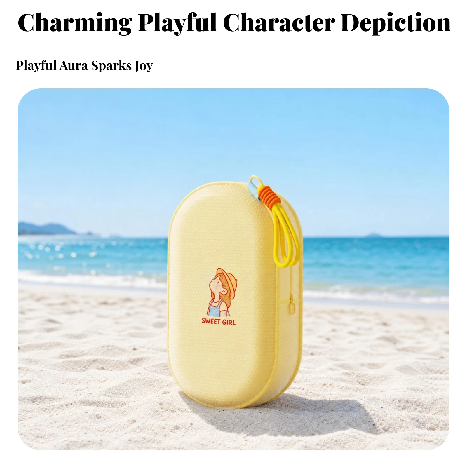 Waterproof Storage Pouch Cartoon Print EVA Pouch Organizer Case Portable Lightweight for Swimming, Beach