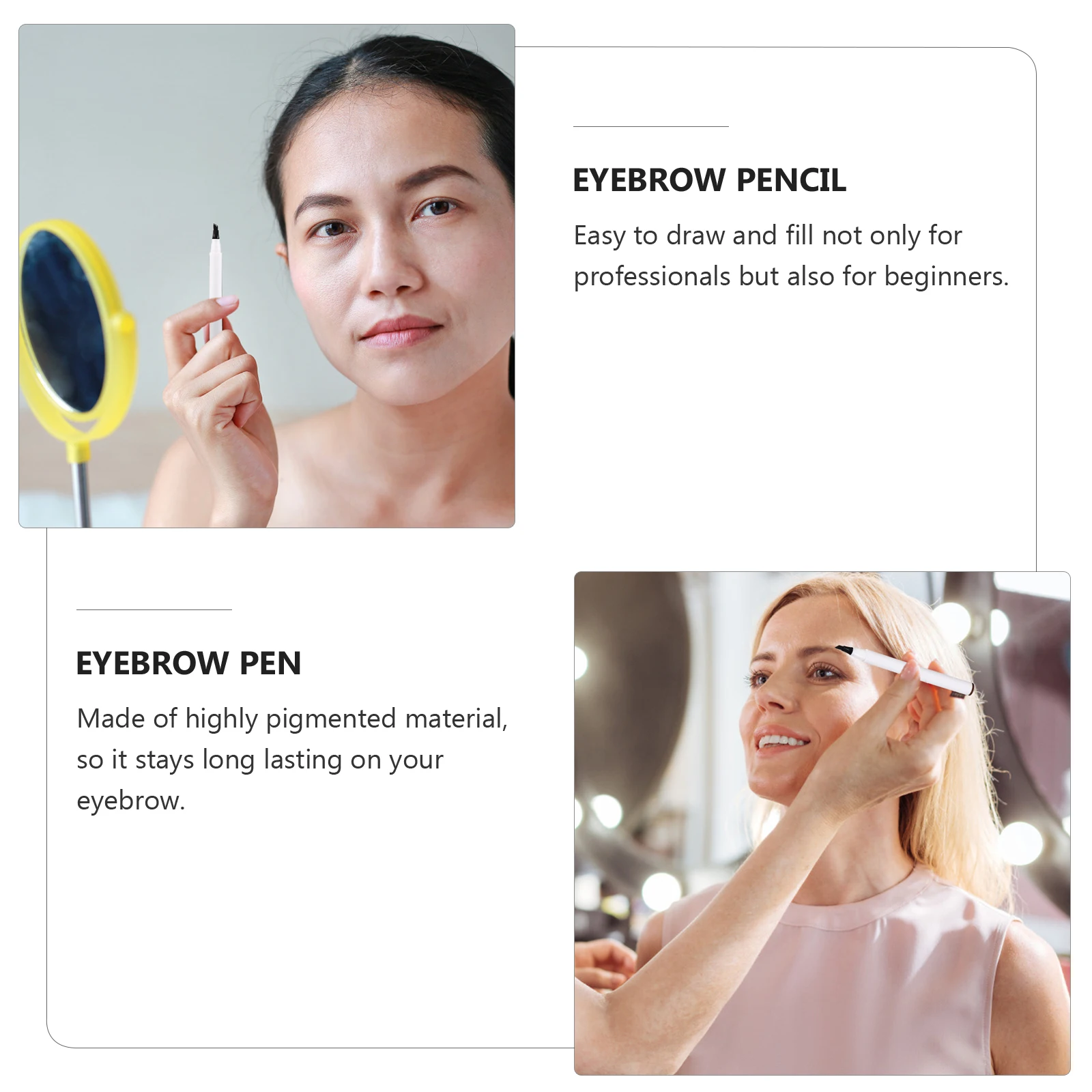 

2pcs Waterproof Pencil Long Lasting Smudge Proof Sweat Resistant Eyebrow Pen For Makeup Easy To Use Natural Look Pencil For