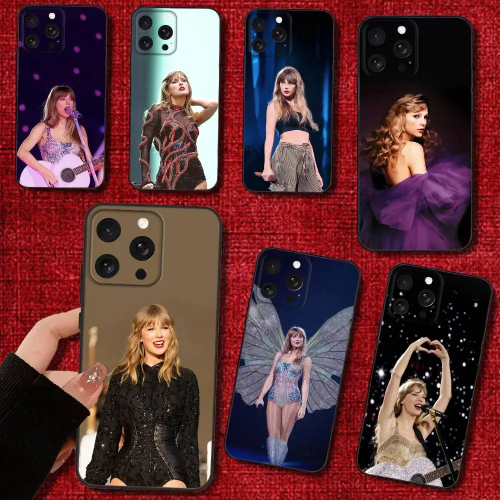 

S-Swift Singer T-Taylor Phone Case For iPhone 16e,16,15,14,13,12,11,Pro,X,XS,Max,XR,Plus,Mini Soft Black Cover
