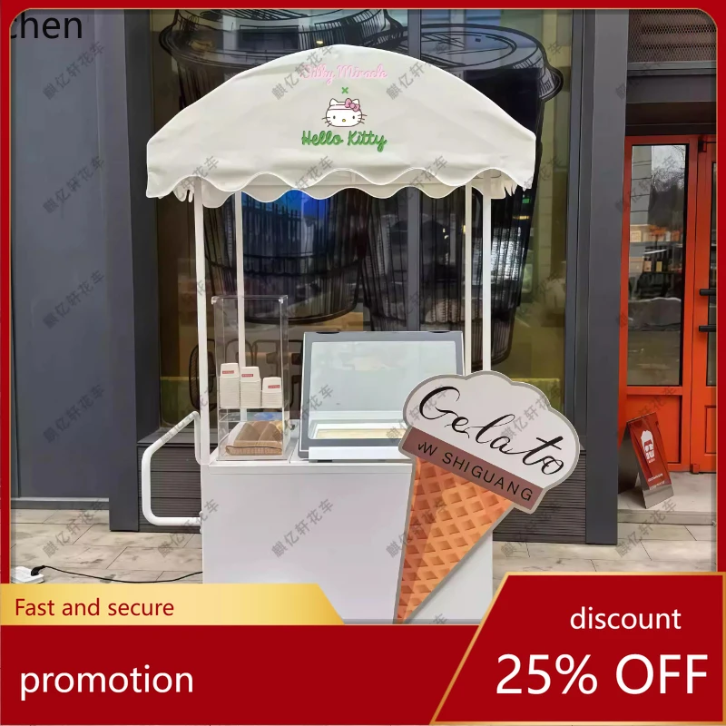 

Мобильный торговый прилавок-фургон для мороженого HT, многофункциональная тележка для коммерческой продвижения