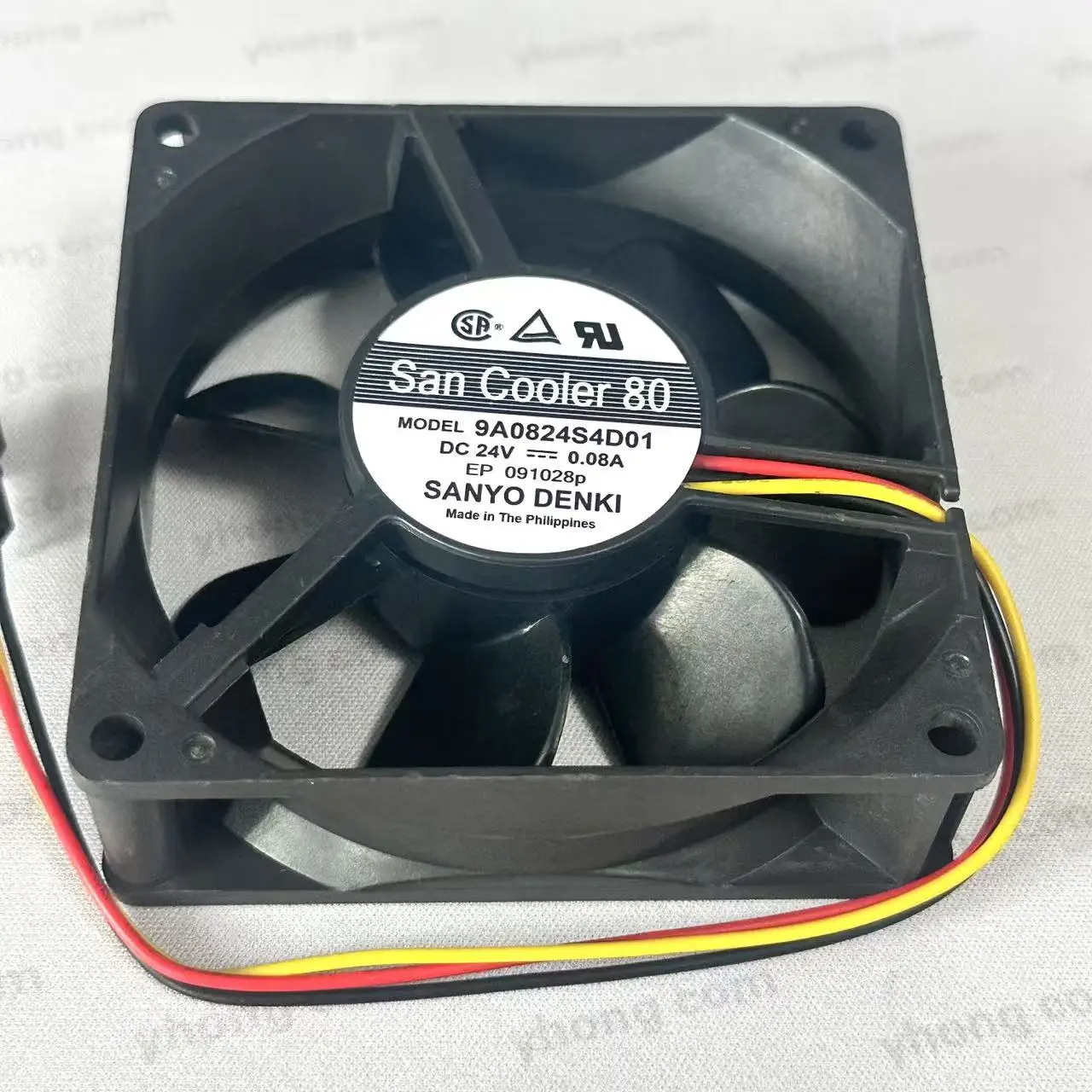 SANYO DENKI 9A0824S4D01 DC 24V 0.08A 80x80x25mm 3-Wire Server Cooling Fan