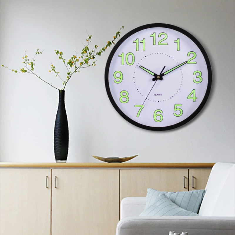 

Простые современные светящиеся цифровые настенные часы, бесшумные часы, светящиеся кварцевые часы для гостиной, спальни