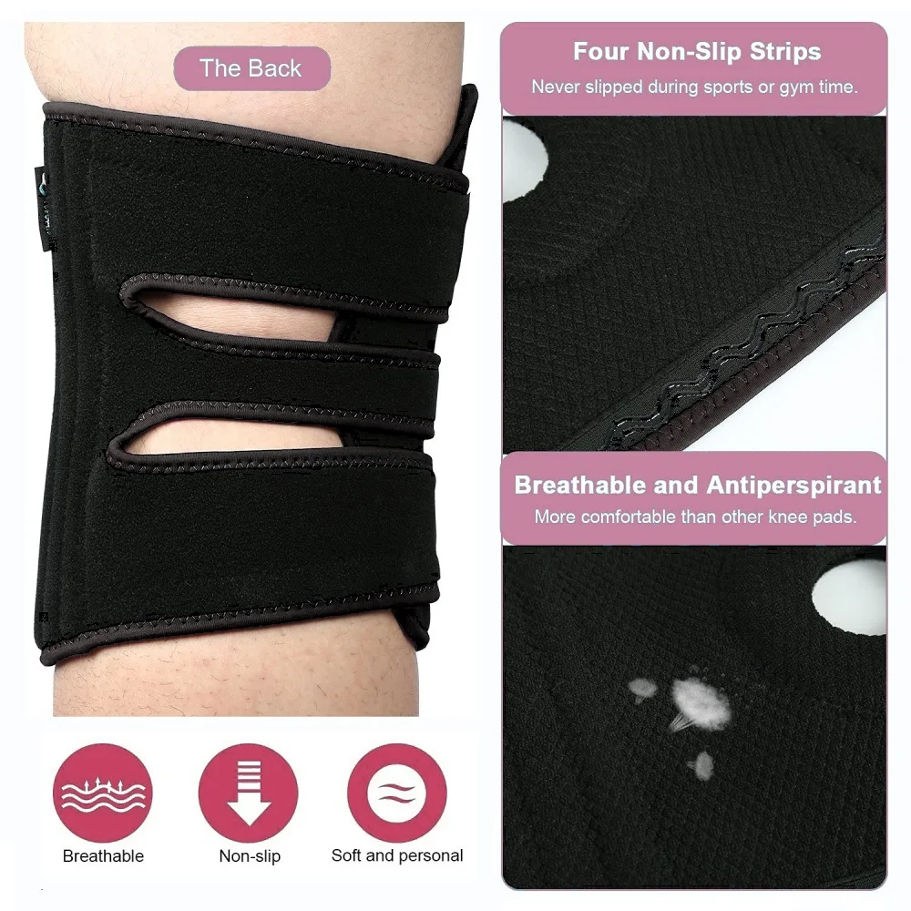 1PC Plus Size Knee Pad Brace Extra Large Adjustable Knee Support with Side Stabilizers for Arthritis Meniscus Tear Sports Injury