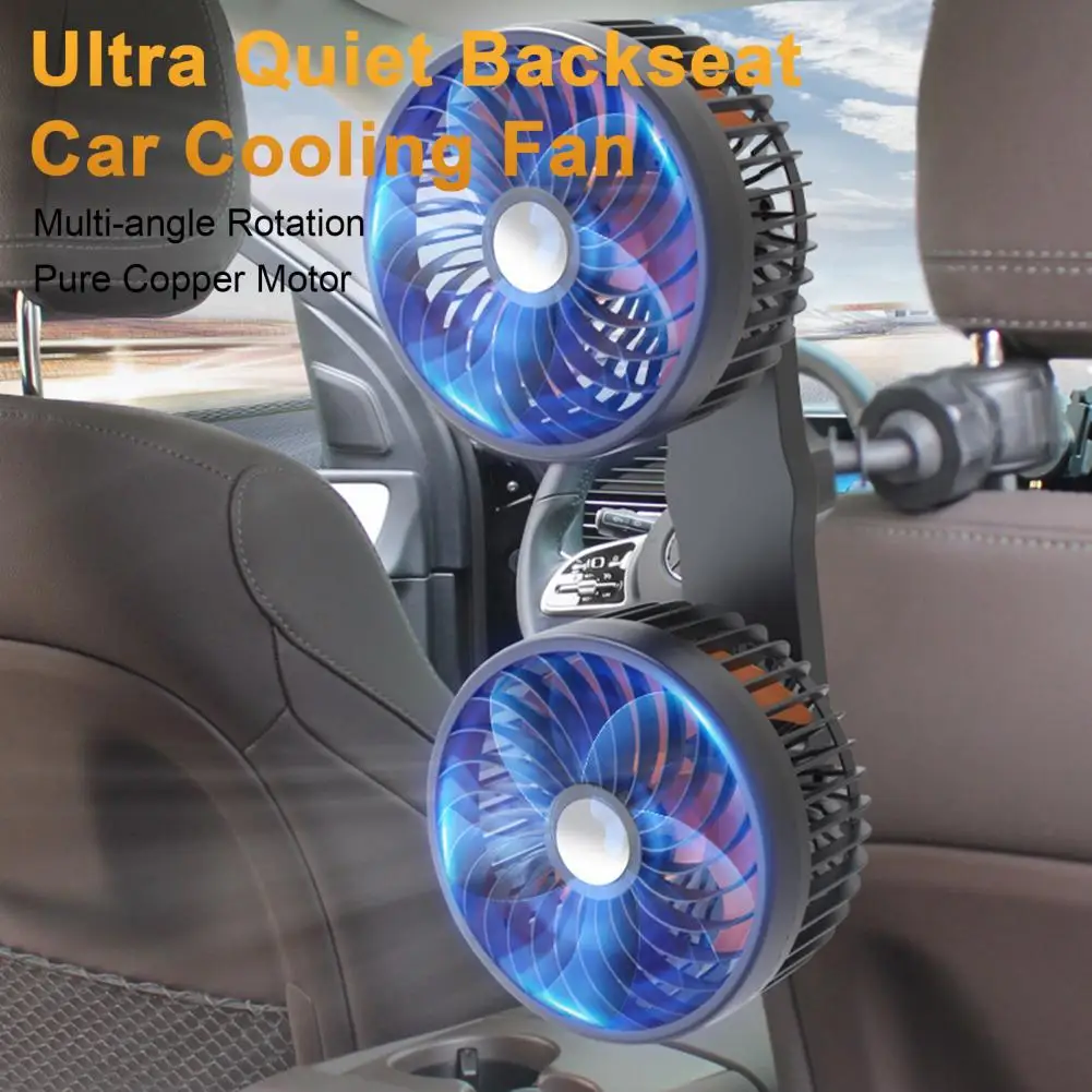 Rear Seat Fan  Useful Multi-angle Rotation USB Charging  Universal Rear Seat Back Dual Head Electric Fan Auto Accessories