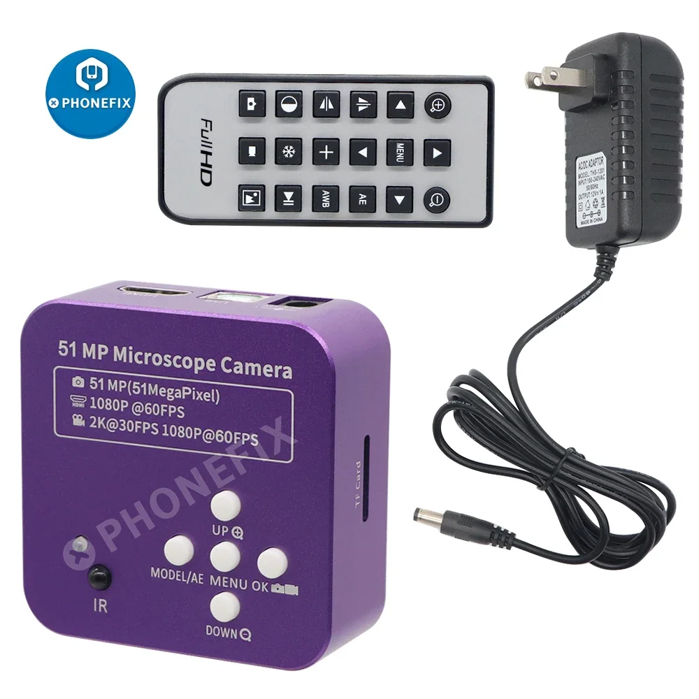 Imagem -03 - Câmera de Microscópio de Vídeo Industrial Digital Lente C-mount 40 Led Light 51mp 1080p 2k Hdmi Usb Relógio Jóias Reparação ic