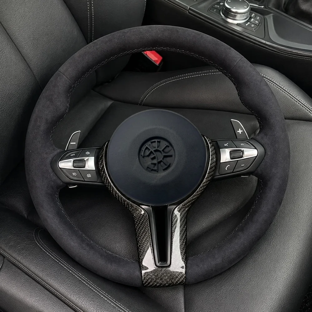 Car Interior Accessories For BMW F80 M3 M4 F82 F85 F90 X5 F15 F10 F20 F22 F30 F31 M2 F87 M3 E70 E90 Suede Steering Wheel