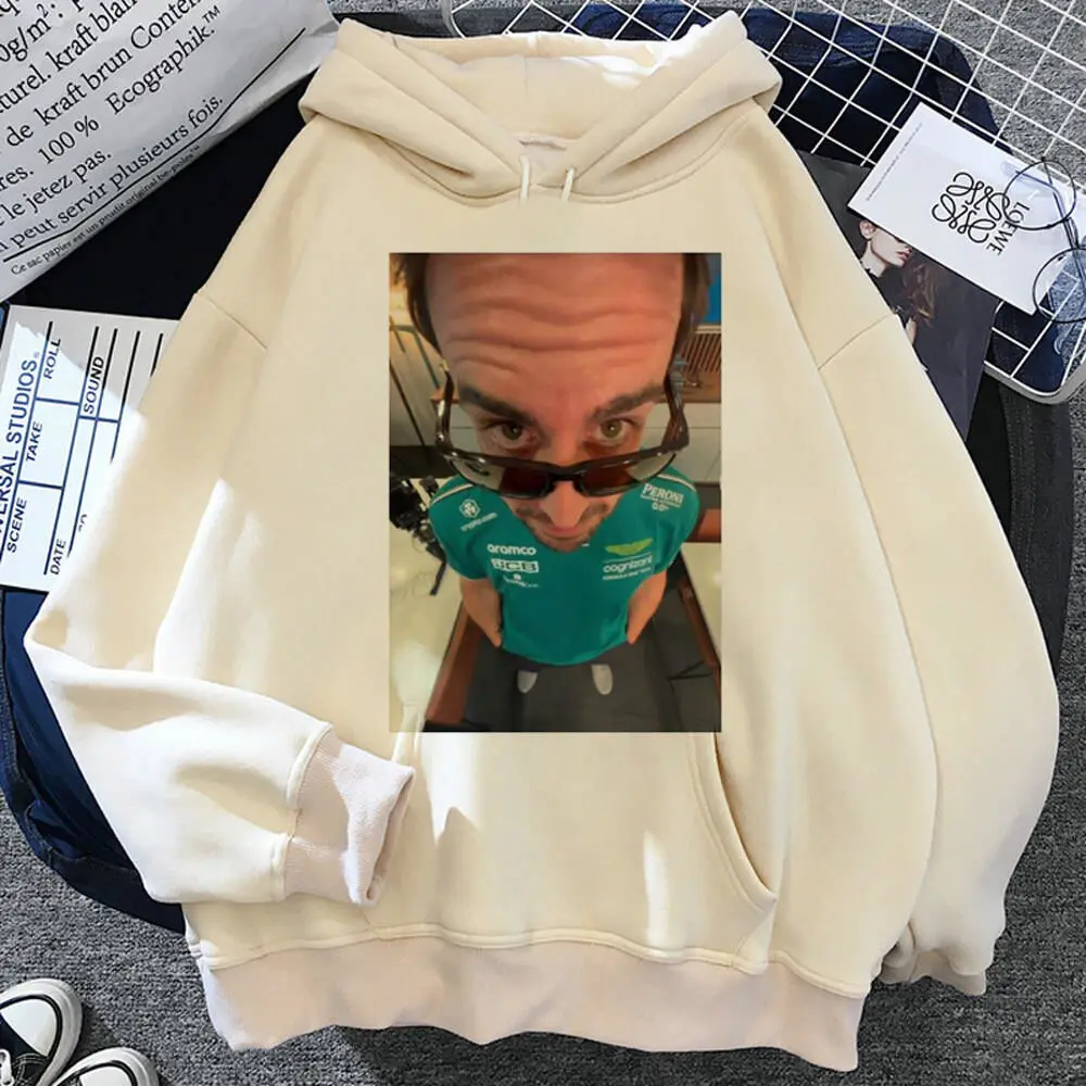 فرناندو ألونسو هوديي harajuku ملابس غير رسمية نمط الإناث البلوز بلوزات النسيج الناعم أنيمي مانغا تصميم مطبوع