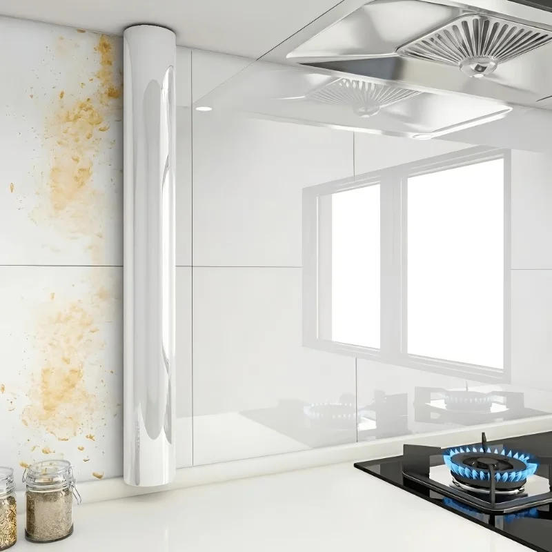 Oil-Proof Kitchen Sticker A Transparent Static-Cling Wall Protection Film Suitable For Stovetops And Tiles Easy To Clean.