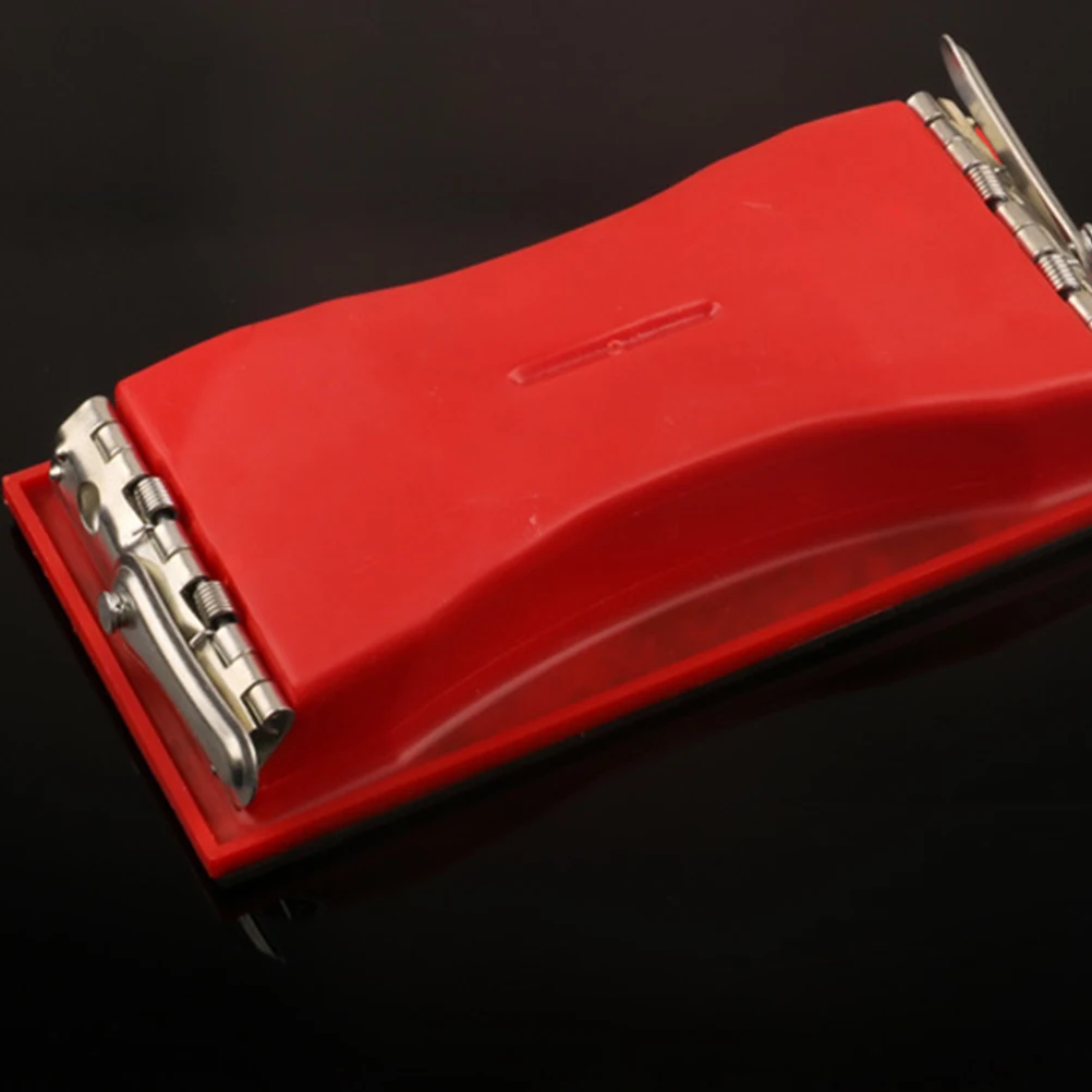 

1Pc Multifunctional Woodworking Decoration Sanding Paper Holder Plastic Sandpaper Frame Size S (Red)