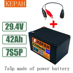 100% power battery 7S 5p 24 V 42ah Aku 500W 29,4 V 42000mah wheelchair electric bicycle Li ion battery tool