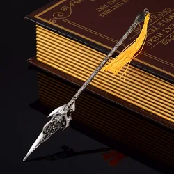 22cm Unmelted Snow Spear Keychain Chinese Style Ancient Metal Miniatures Retro Replica Equipment Toys Accessories Crafts