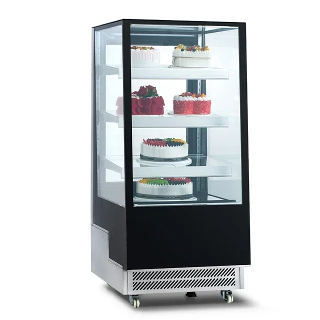 Stainless Steel Refrigeration Equipment Cake Showcase Display Fridge 4 Tier Bakery Cake Refrigerator For Supermarket Bakery Cake