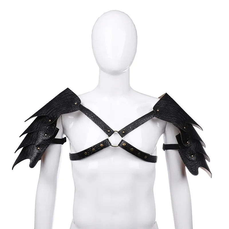 Medieval Viking Vintage Gothic Pirate Warrior Cosplay Elven Knight Shoulder Armor Costume Halloween Harness Pauldrons Accessory