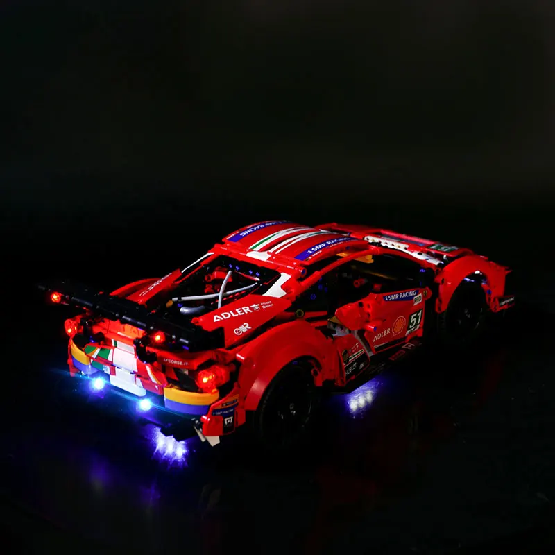 Kit de luz LED para coche deportivo de carreras LEGO 42125, lámpara GTE 488, regalo artesanal (no incluye bloques de construcción, Kits de ladrillos, modelo)